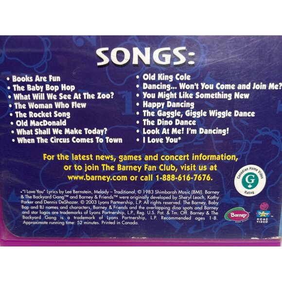 Barneys Read With Me Dance With Me VHS Tape Never Seen On TV 2003 Songs Ages 1-8 - Picture 4 of 6